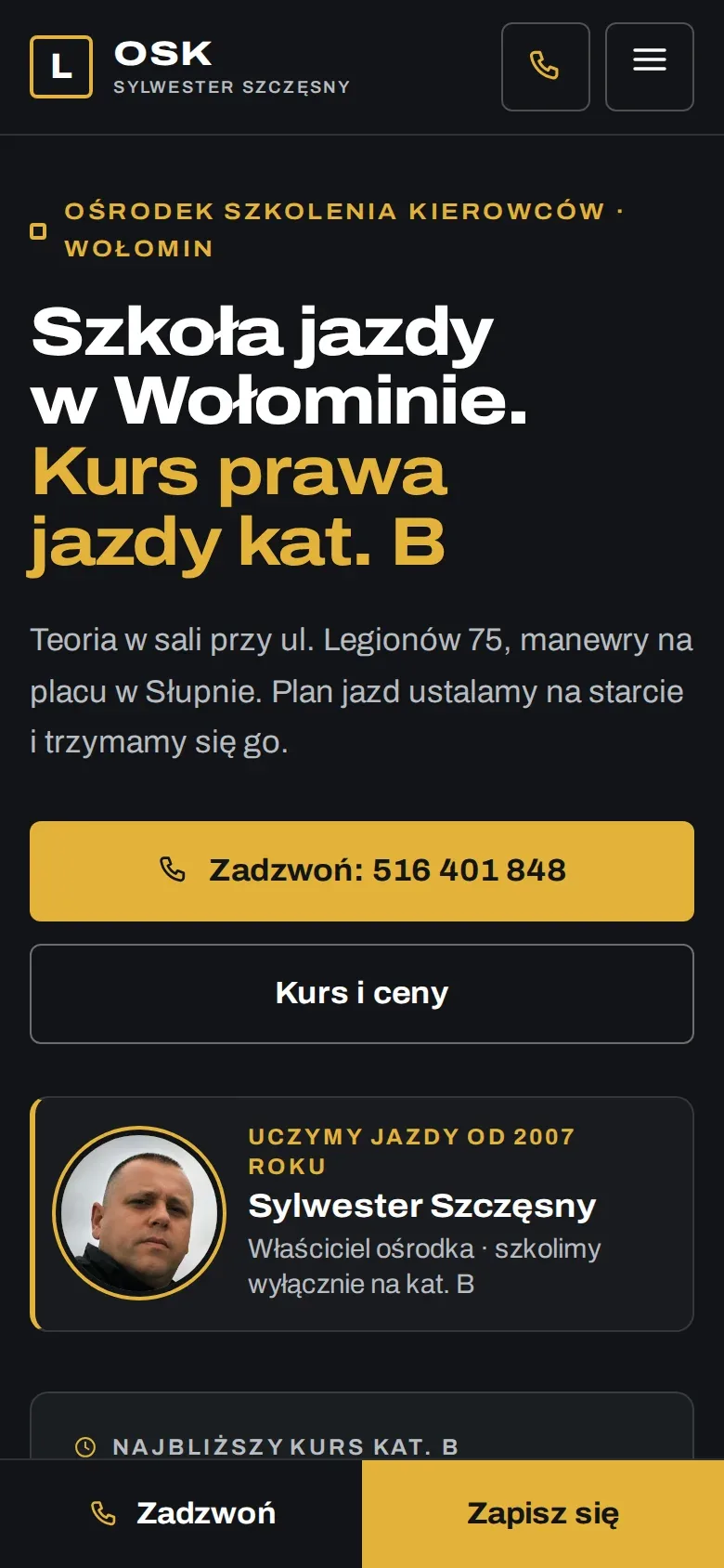 Wersja mobilna: OSK Szczęsny