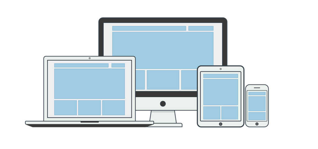 Widok wieloplatformowy na monitorze, laptopie, tablecie i telefonie - unikalna strona internetowa z Morecreativity