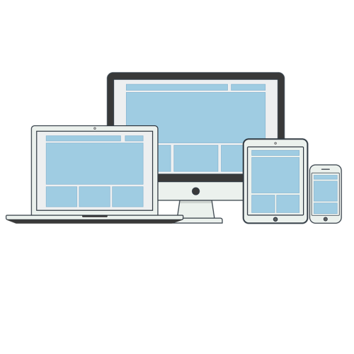 strona internetowa Widok wieloplatformowy na monitorze, laptopie, tablecie i telefonie - unikalna strona internetowa z Morecreativity